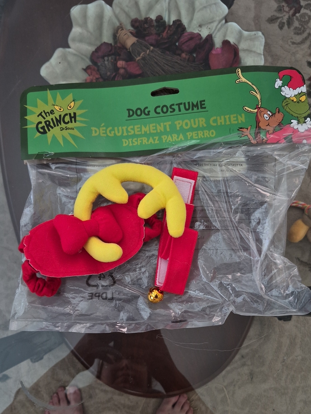Red & Yellow Dog Costume Collar Accessory
